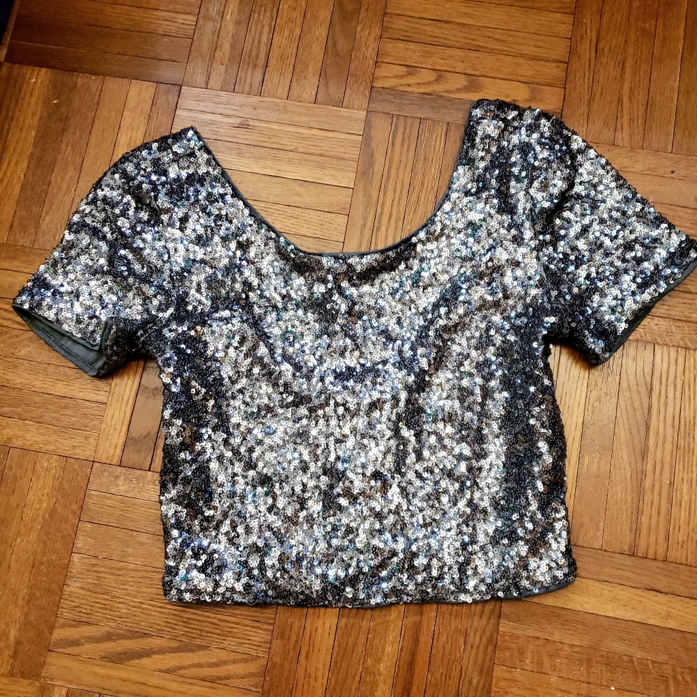 Sexy Sequin Crop Top